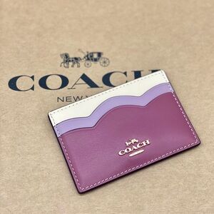 COACH Petal Card Case Light Raspberry Multi NWT
